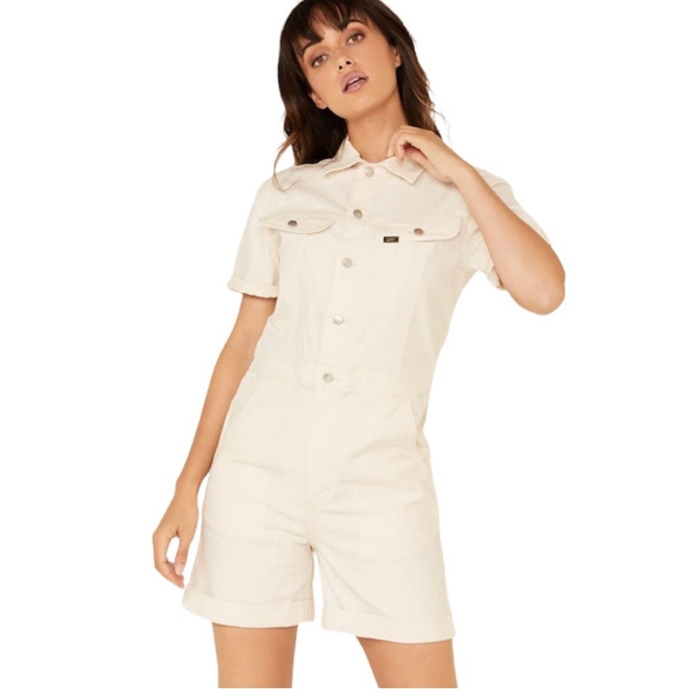 LEE vintage modern ecru denim short coveralls/union-alls